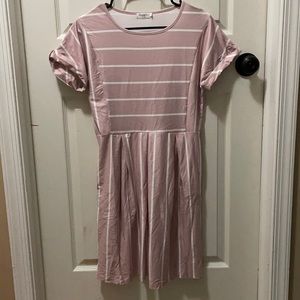 *NWOT* Naggoo pink striped dress, size small